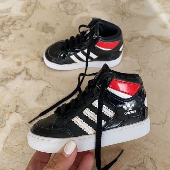 Adidas Infant Hard Court Hi I - Chicago Bulls Black White Red - Picture 8 of 11